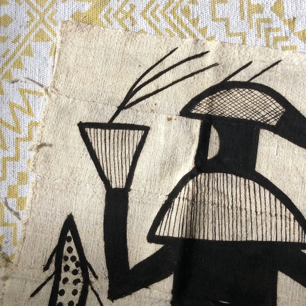Authentic African Mud Cloth Senufo Korhogo Tapestry from the Ivory Coast